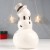 Сувенир керамика свет "Снеговик в бежевом цилиндре и полосатом шарфе" 22х12,5х12,5 см