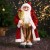Дед Мороз "В колпачке, подарком и ягодами" 46 см, красный