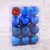 Набор шаров пластик d-6 см, 24 шт "Далия" синий