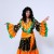 Русский костюм женский"Цыганка"оранжево-зеленая,блузка,юбка,косынка,парик,р-р 44-46 рост170