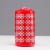Свеча - цилиндр "Ёлочные шары", 5х10 см, красная с серебром