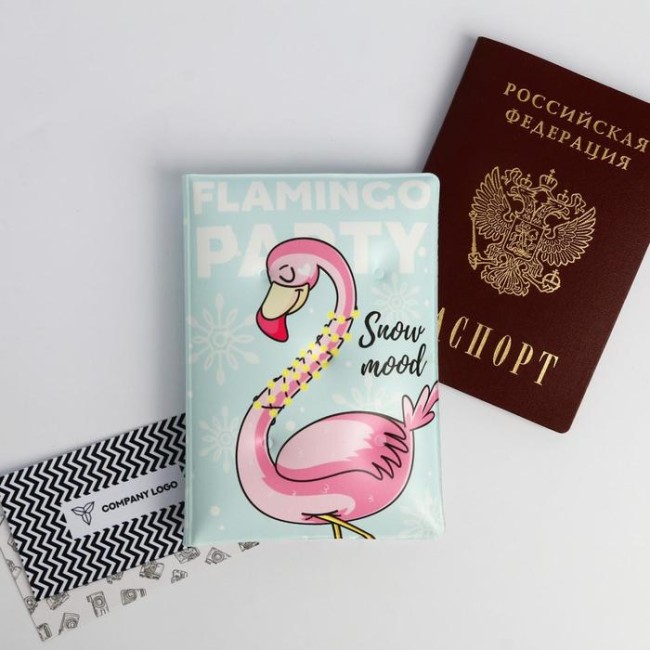 Воздушная паспортная обложка-облачко Flamingo party