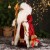 Дед Мороз "С мешком и застежкой с камнем" двигается, 40 см, красно-золотой