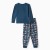 Пижама для мальчика (лонгслив/штанишки), цвет синий/дракон, рост 128 см