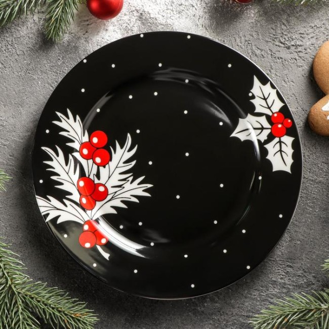 Тарелка фарфоровая десертная Magistro «Новый год. Зимняя сказка», d=20,5 см