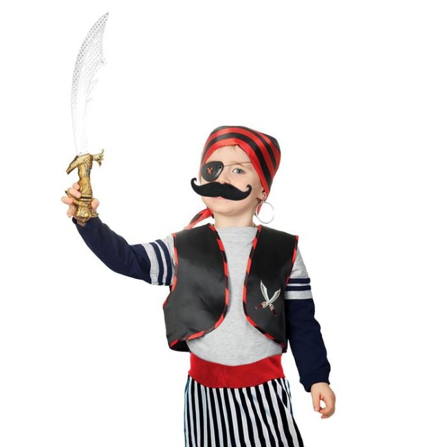 Набор пирата «Карамба», жилет, бандана, сабля, усы, наглазник, клипса, рост 98-110 см