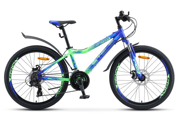 Велосипед Stels Navigator 24" 450 MD V030 Синий/Неоновый-зеленый