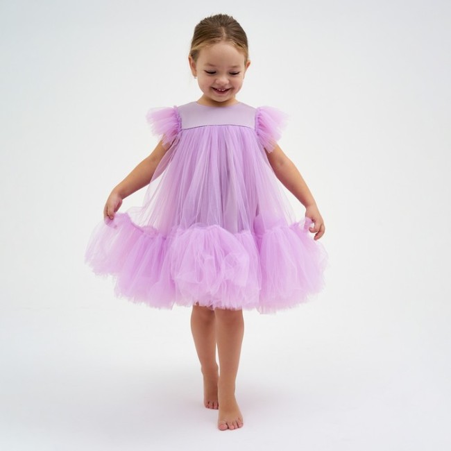 Платье детское с пышной юбкой KAFTAN, рост 86-92, лиловый
