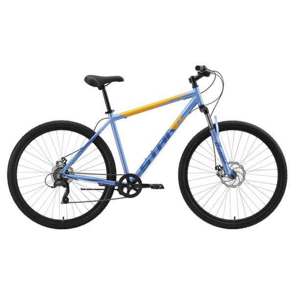 Велосипед Stark'23 Respect 29.1 D Microshift голубой металлик/синий/оранжевый 18"
