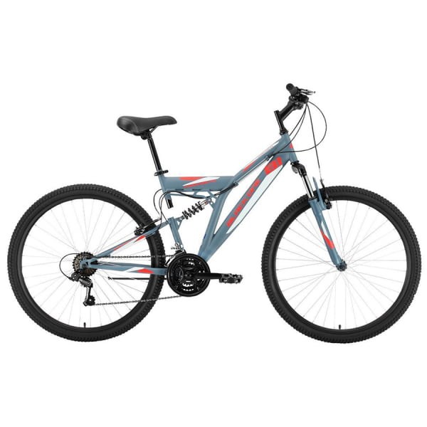 Велосипед Black One Phantom FS 27 серый/красный/серый 2021-2022 18"