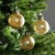 Набор ёлочных шаров «Звёздочки золотистые» 3 шт., батарейки, 5 LED, свечение тёплое белое
