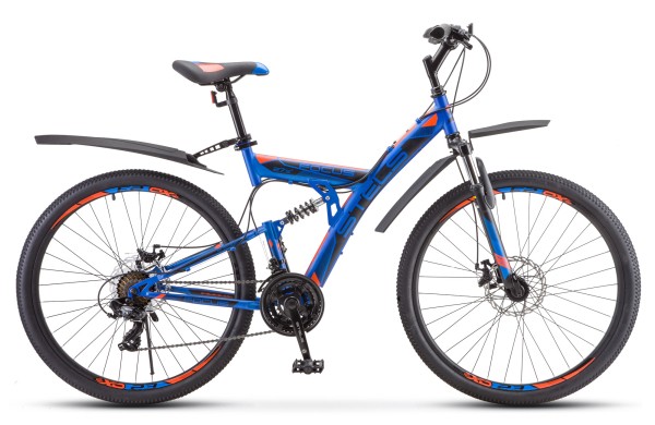 Велосипед Stels Focus 27,5" MD 21 sp V010 Синий/Неоновый-красный
