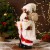 Дед Мороз "В белом костюмчике с орнаментом, с посохом" двигается, 20х40 см