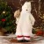 Дед Мороз "В белом костюмчике с орнаментом, с посохом" двигается, 20х40 см
