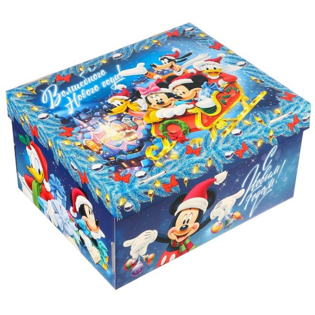 Коробка складная, с крышкой, "Счастья и волшебства", 31 х 25,5 х 16 см, Микки Маус и друзья