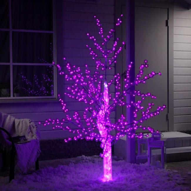 Светодиодное дерево «Акриловое» 1.8 м, 768 LED, постоянное свечение, 220 В, свечение фиолетовое