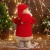 Дед Мороз "В костюме с коричневым мехом" движение, с подсветкой,  40 см, красный