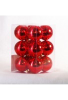 Новогодние шары глянцевые красные Д40/12 кг
