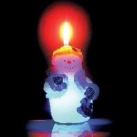 Новогодняя свеча LED Снеговик 6,5х10,5см