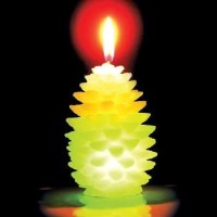 Новогодняя свеча LED Шишка 6х9см