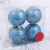 Набор шаров пластик d-8 см, 4 шт "Переливы конфетти" синий
