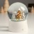 Сувенир полистоун водяной шар "Домик в заснеженном лесу" белый с золотом 7х8х9 см