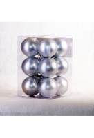 Новогодние шары матовые серебряные Д40/12 см