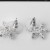 Серьги со стразами "Снежинки" мини, цвет белый в серебре