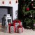 Светодиодная фигура «Серебристые подарки с красной лентой» 15, 20, 25 см, текстиль, металл, 220 В, свечение тёплое белое
