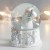 Сувенир полистоун водяной шар "Дед Мороз с ёлкой и снеговиком" белый с серебром 7х6,7х8,8 см   75679