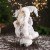 Дед Мороз "С цветочком на посохе" 30 см, бело-серебристый