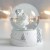 Сувенир полистоун водяной шар "Дед Мороз с подарком" белый с серебром 7х6,7х8,8 см