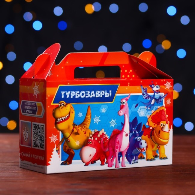 Подарочная коробка "Турбозавры", 17,5 х 7 х 10,5 см