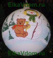 новогодний  шар "Снеговик"(12см) КУ-120-1101