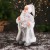 Дед Мороз "В высоком колпачке, в ремешке и с мешком" 30 см, серебристо-белый