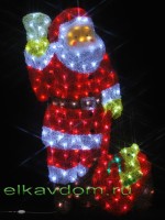 Панно светящееся Санта с колокольчиком 90х40 см 492116
