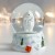 Сувенир полистоун водяной шар "Белый мишка с подарком" белый с серебром 7х6,7х8,8 см