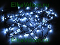 Новогодняя гирлянда-LED 7м,100 белых светодиодов LN 100L-WH-BK