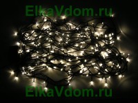 Новогодняя гирлянда-LED 13м,200 белых теплых светодиодов  200L-WHt-BK