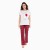 Комплект домашний женский «Мишка» (футболка/брюки), цвет белый/красный, размер 48