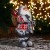 Дед Мороз "В бело-красной шубке с ремешком, с лыжами" 15х30 см