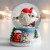 Сувенир полистоун водяной шар "Дед Морозик на лыжах" 7х6,7х8,8х см