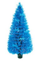 Синяя вращающаяся елка с бантами 0,6м