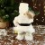 Дед Мороз "В меховом костюме, с фонариком" двигается, с подсветкой, 28 см, белый