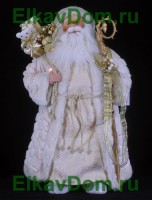 Дед Мороз бело-золотой с игрушками CH110204