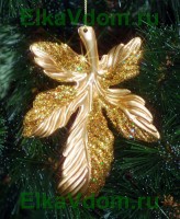 Новогоднее украшение "листок"(11см) 407-202